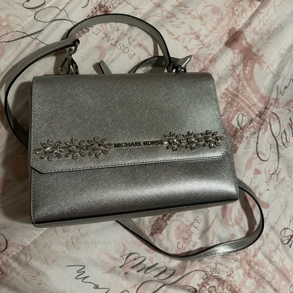 Michael Kors Silver shoulder bag with crystal embellishments. New without tags. - Picture 1 of 2